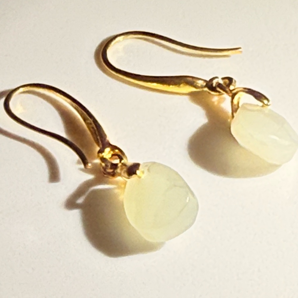 Chic Gold and Cream Drop Earrings